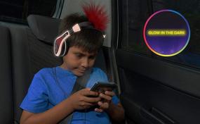 img 2 attached to 🎧 Trolls World Tour Barb Kids Headphones - Glow in The Dark, Stereo Sound, 3.5mm Jack, Wired Headphones for Kids - Tangle Free, Volume Control, Foldable - Children's Over Ear Headphones for School Travel
