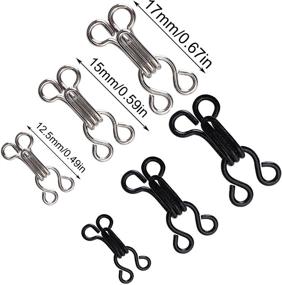 img 3 attached to 🧵 60 Pairs Sewing Hooks and Eyes Closure for Bra, Clothing, Trousers, and Skirt Sewing DIY Craft - Set of 3 Sizes in Silver and Black