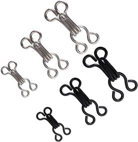 img 4 attached to 🧵 60 Pairs Sewing Hooks and Eyes Closure for Bra, Clothing, Trousers, and Skirt Sewing DIY Craft - Set of 3 Sizes in Silver and Black