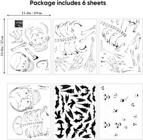 img 3 attached to 🎃 70 шт. Хэллоуинских наклеек на окна - Скелеты, Призраки и Летучие мыши - Декоративные наклейки на стекло для окон и стен - Идеально подходит для вечеринок в приведенном доме и хэллоуинских украшений