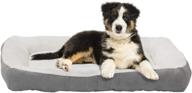 🐾 40 x 30 plush rectangle low bumper pet bed - long rich design with non-slip bottom, by happycare textiles logo