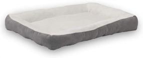 img 3 attached to 🐾 40 x 30 Plush Rectangle Low Bumper Pet Bed - Long Rich Design with Non-Slip Bottom, by Happycare Textiles