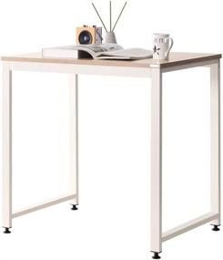 img 4 attached to 💻 SOFSYS 31" Computer Writing Desk: Ideal Workspace for Gaming, Designing, and Entrepreneurship at Home/Office - Sturdy Metal Frame, Oak/White