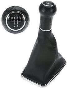 img 4 attached to Усовершенствуйте ваш VW Mk4 1999-2004 Golf GTI R32 Jetta 05 Bora с помощью чехла на рычаг переключения передач Sameda 5-Speed - из черной искусственной кожи