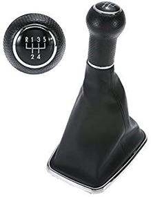 img 1 attached to Усовершенствуйте ваш VW Mk4 1999-2004 Golf GTI R32 Jetta 05 Bora с помощью чехла на рычаг переключения передач Sameda 5-Speed - из черной искусственной кожи