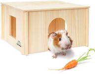 pawchie wooden hut with windows: spacious, detachable, and perfect for guinea pigs, hamsters, chinchillas, and more! логотип