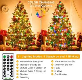 img 2 attached to 🎄 Ollny Outdoor Christmas String Lights - 200LED/82ft Multicolored Warm White, IP67 Waterproof, Long Plug-In Twinkle Fairy Light with 11 Modes & Timer for Xmas, Holiday Party, Thanksgiving Indoor Decorations