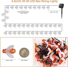 img 2 attached to BLOOMWIN Bee String Lights: Solar-powered Christmas Lights for Outdoor Decor - Waterproof, 30 LED 21.3ft Honeybee Fairy Lights - Perfect for Garden, Patio, Yard, Home, Wedding Party