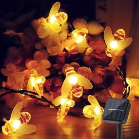 img 4 attached to BLOOMWIN Bee String Lights: Solar-powered Christmas Lights for Outdoor Decor - Waterproof, 30 LED 21.3ft Honeybee Fairy Lights - Perfect for Garden, Patio, Yard, Home, Wedding Party