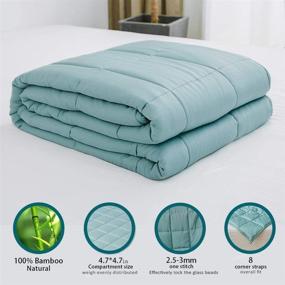 img 3 attached to 🌿 Dornroscn Bamboo Cooling Weighted Blanket: Natural Bamboo Viscose, 15lbs, Twin Size for Hot & Cold Sleepers - Sea Grass