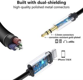 img 2 attached to Apple MFi Certified iPhone AUX Cord, Lightning to 3.5mm AUX Stereo Audio Cable for iPhone 12/12 Pro/11/XS/XR/X 8 7/iPad, iPod - Compatible with Home Speaker/Car Stereo/Headphone (3.3FT/1.0M, Black)