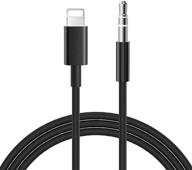 apple mfi certified iphone aux cord, lightning to 3.5mm aux stereo audio cable for iphone 12/12 pro/11/xs/xr/x 8 7/ipad, ipod - compatible with home speaker/car stereo/headphone (3.3ft/1.0m, black) logo