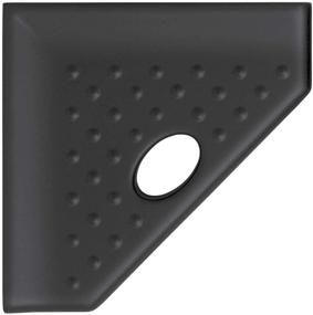 img 4 attached to 🚿 Questech 5-Inch Graphite Black Shower Foot Rest Corner Caddy - Stylish Space-Saving Geo Wall Mount Shelf