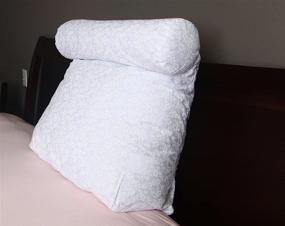 img 2 attached to 🛏️ Plain White Relax In Bed Pillow - Top Lounger Support Pillows with Neck Roll for Reading or Bed Rest - Lower Back Pillow - Back Support Cushion - Chair for Lower Back Pain Relief