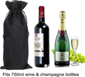 img 3 attached to 🍾 12-Pack Wine Bags, Jute Champagne Bottle Covers with Drawstring for Wedding Party Favors, Christmas Wine Tasting - Black