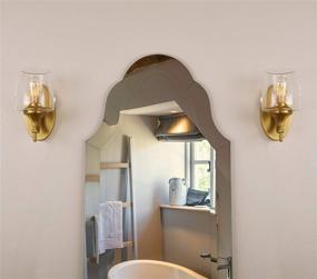 img 2 attached to Kira Home Stella 10-Inch Contemporary Wall Sconce/Light with Wine Glass Shade in Warm Brass Finish