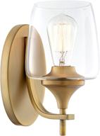 kira home stella 10-inch contemporary wall sconce/light with wine glass shade in warm brass finish логотип