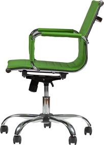 img 1 attached to Winport Furniture WF-7160 Mid-Back Leather Office Desk Chair: Single Stack, Green - Optimal Comfort and Style