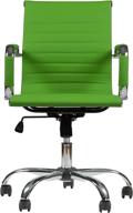 winport furniture wf-7160 mid-back leather office desk chair: single stack, green - optimal comfort and style логотип