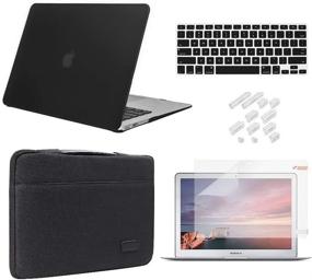 img 3 attached to 🖥️ DQQH MacBook Air 13 inch Case 2020 2019 2018 Release A2337 M1 A2179 A1932 with Retina Display, 5-in-1 Bundle Plastic Hard Shell Cover, Sleeve Bag, Keyboard Cover, Screen Protector, Dust Plug, Black