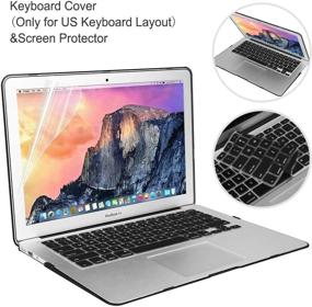 img 1 attached to 🖥️ DQQH MacBook Air 13 inch Case 2020 2019 2018 Release A2337 M1 A2179 A1932 with Retina Display, 5-in-1 Bundle Plastic Hard Shell Cover, Sleeve Bag, Keyboard Cover, Screen Protector, Dust Plug, Black