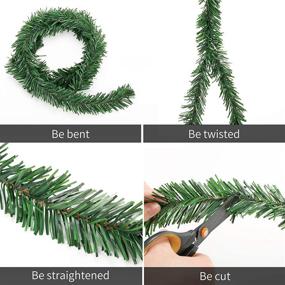 img 1 attached to 🎄 36pcs 15.7 Inches Artificial Christmas Garland Ties for Banister Staircase - Faux Pine Stems Twist Green Ties for Holiday Decorations, Craft, Gift Wrapping - FUNARTY