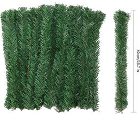 img 3 attached to 🎄 36pcs 15.7 Inches Artificial Christmas Garland Ties for Banister Staircase - Faux Pine Stems Twist Green Ties for Holiday Decorations, Craft, Gift Wrapping - FUNARTY