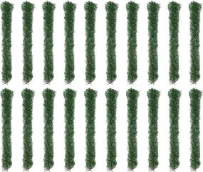img 4 attached to 🎄 36pcs 15.7 Inches Artificial Christmas Garland Ties for Banister Staircase - Faux Pine Stems Twist Green Ties for Holiday Decorations, Craft, Gift Wrapping - FUNARTY