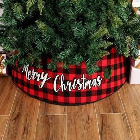 img 4 attached to 🎄 SUMDGE 30-Inch Diameter Christmas Tree Collar with Stand Band Cover - Festive Xmas Tree Skirt for Home Decoration and Christmas Party Decor