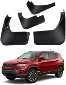 img 2 attached to 🚙 2017-2021 Jeep Compass Mud Flaps Kit - Front and Rear 4-PC Set by TOPGRIL for Mud Splash Guard