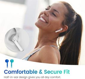 img 1 attached to 🎧 МИФА TWS Bluetooth наушники, полностью беспроводные наушники с шикарным стереозвуком, 30 часов воспроизведения, беспроводной зарядный футляр и дисплей зарядки, двойной Bluetooth 5.0 гарнитура, защита от пота со встроенным микрофоном для спорта.