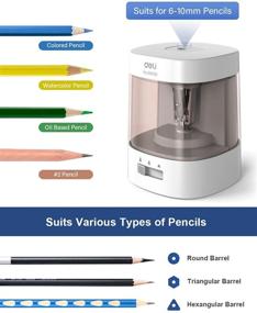 img 2 attached to 🖊️ DELI Электрический точилка для карандашей: Работает от USB и батареек, 3 режима заточки, быстрая заточка – Идеально подходит для карандашей No.2 и цветных карандашей.