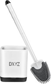 img 4 attached to 🚽 DXYZ White Silicone Toilet Brush & Holder Set for Bathroom - Deep-Cleaning Toilet Bowl Brush with Flexible TPR Bristles