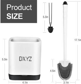 img 3 attached to 🚽 DXYZ White Silicone Toilet Brush & Holder Set for Bathroom - Deep-Cleaning Toilet Bowl Brush with Flexible TPR Bristles