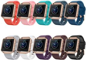 img 3 attached to 💪 Наручные браслеты LEEFOX 10-Pack для Fitbit Blaze с розовым рамкой - спортивные силиконовые ремешки для замены на Fitbit Blaze Smart Fitness Watch