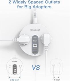 img 2 attached to 💡 Compact Power Strip Surge Protector with USB C and 5 ft Power Cord - Perfect for Travel, Home, and Office