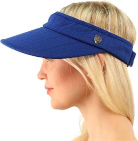 img 4 attached to 🧢 UPF UV-Protected Wide Brim 100% Cotton Visor Hat for Beach, Pool, Golf, and More