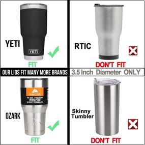 img 2 attached to 🥤 Sliding Splash Proof Lid for 30 Oz Yeti Rambler, Old Style RTIC, Ozark Trails & More - Straw Friendly & Cooler Cup Compatible