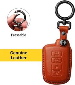 img 1 attached to Tukellen для Toyota Key Fob Cover Натуральная кожа с брелком