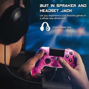 img 3 attached to Double Shock Wireless Controller for PS4 with Headset Jack, Touch Pad, and Motion Control - Pink - Compatible with Playstation 4/Pro/Slim