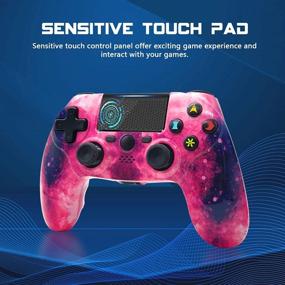 img 1 attached to Double Shock Wireless Controller for PS4 with Headset Jack, Touch Pad, and Motion Control - Pink - Compatible with Playstation 4/Pro/Slim