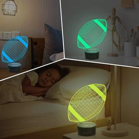 img 2 attached to 🏈 3D American Football Night Light for Kids - Optical Illusion Rugby Lamp with Remote Control, 16 Colors Changing - Ideal Gift Idea for Sport Fan Boys Girls Room Decor - Perfect for Birthday, Christmas, Valentine's Day - by Lampeez