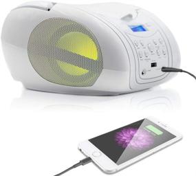 img 2 attached to 📻 Lauson Woodsound CP555: Portable CD Player Radio Boombox with Aux, USB Port, LED Light (White)