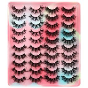 img 4 attached to Enhance Your Look with Newcally Lashes: 20MM Long 5D Wispy False Eyelashes Multipack - 20 Pairs