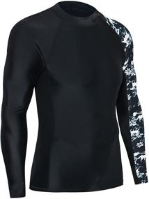 img 2 attached to HUGE SPORTS Men's Splice Rash Guard - Long Sleeve UV Sun Protection UPF 50+