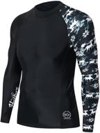 huge sports men's splice rash guard - long sleeve uv sun protection upf 50+ logo