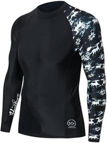 img 4 attached to HUGE SPORTS Men's Splice Rash Guard - Long Sleeve UV Sun Protection UPF 50+