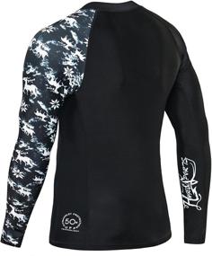 img 1 attached to HUGE SPORTS Men's Splice Rash Guard - Long Sleeve UV Sun Protection UPF 50+