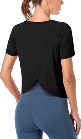 img 4 attached to 🏋️ ATTRACO Women's Short Sleeve Workout Shirt with Split Back – Ideal for Gym, Running, Yoga, and Athletics