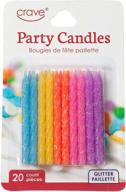 🎂 sparkling crave glitter birthday cake candles - 20 count assorted colors for memorable birthday parties & wedding showers logo